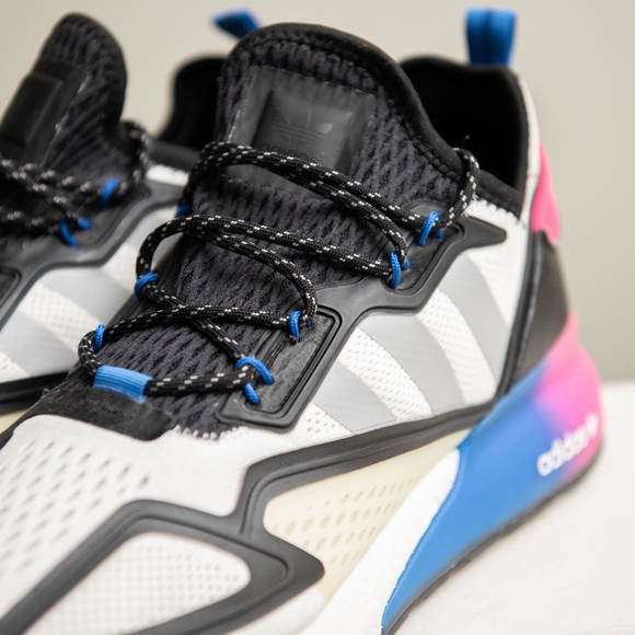 Adidas ZX 2K Boost Men's sz 14 Running Shoes (Pink/White/Blue) Near New! - Picture 3 of 7